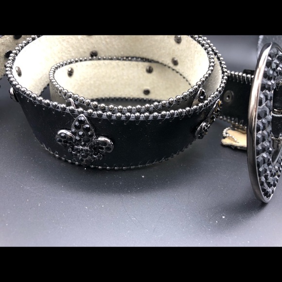 Leather Rhinestone Bling Belt - Picture 5 of 7